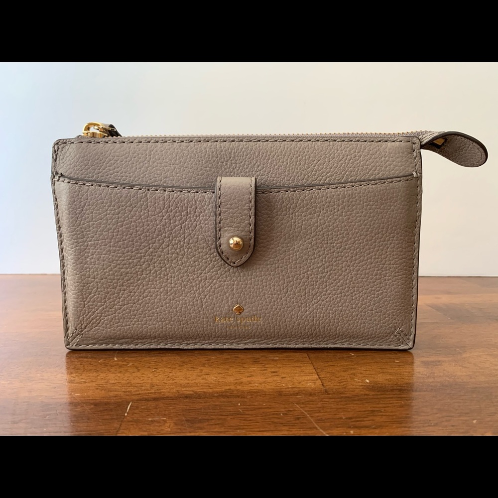 NWT Kate Spade Alegra Crossbody Wallet, Grey